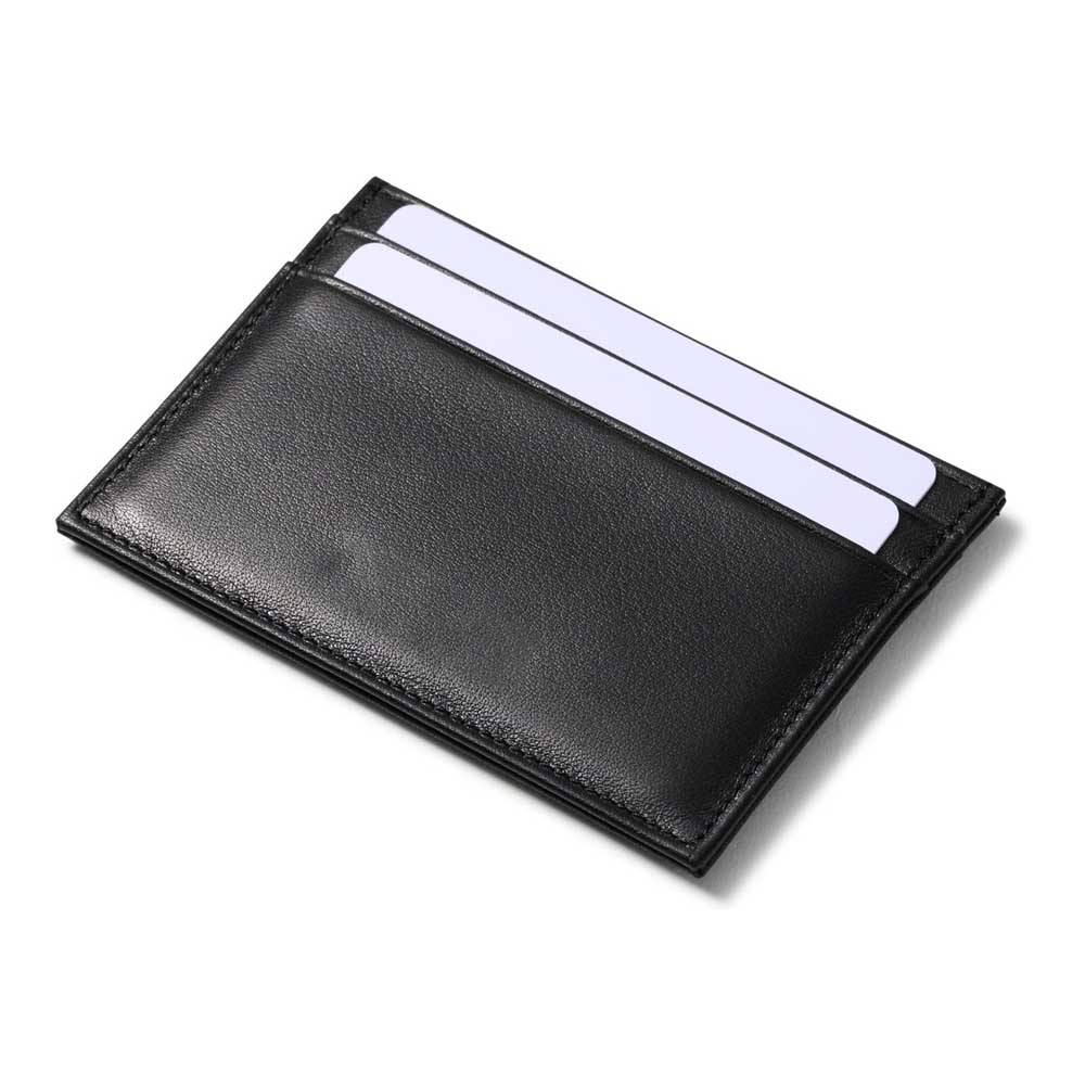 RFID Protected Sleek Black Leather Ultra-Slim Card Holder Men's Sleek Black Ultra-Slim RFID Leather Card Holder - Image 1